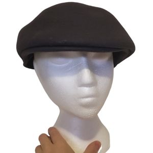 Hudsons Bay Company vintage gray wool paperboy hat with flap size medium